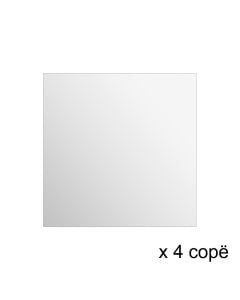 Pasqyrë dekorative, set 4 copë, me ngjitje, xham, transparente, 30x30 cm