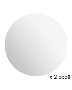 Pasqyrë dekorative, set 2 copë, me ngjitje, xham, transparente, 40x40 cm