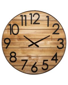 Wall clock, Abby, wood/metal, brown/black, Ø70 cm