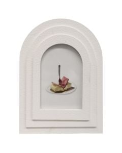 Photo frame, resine/glass, white, 17x24 cm