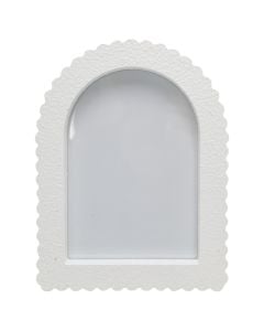 Photo frame, resine/glass, white, 20x15 cm