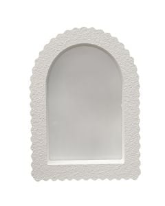 Photo frame, resine/glass, white, 17x12 cm