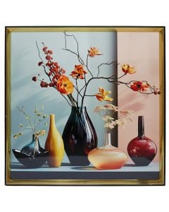 Printed picture, Flowers, mdf frame, multicolor, 60xH60 cm