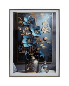 Printed picture, Flowers, mdf frame, multicolor, 57xH72 cm