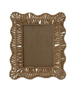 Photo frame, straw/glass, natural, 24xH29 cm