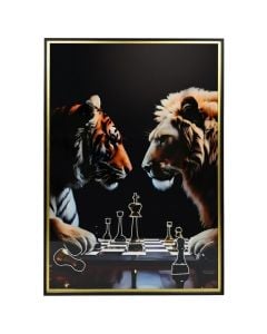 Piktur&euml;, "The battle", korniz&euml; metalike, shum&euml;ngjyr&euml;she, 80x120 cm