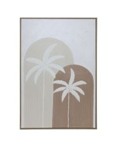 Printed picture, "Abstract", MDF frame, white/ beige, 80x120x3.5 cm