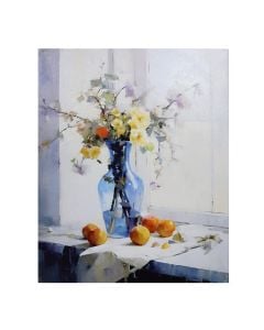 Picture, "Flowers in pot", colorful, 40x50 cm