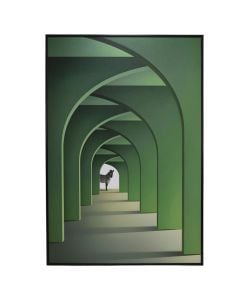 Printed picture, "Hallway", MDF frame, green/beige, 40x60 cm