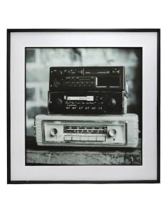 Printed picture, MDF frame, black and white, 50x50 cm