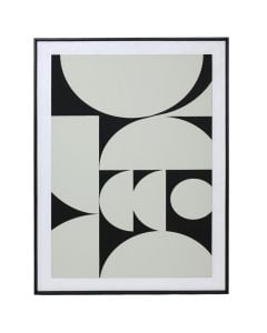 Printed picture, "Abstract", MDF frame, black/beige, 60x80 cm