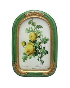 Decorative frame, resin, green/gold, 22x32 cm