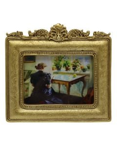 Decorative frame, resin, gold, 11.7x11.7 cm