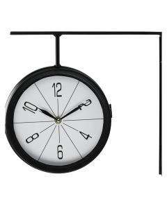 Clock, glass/metal, black, 30x9xH28 cm