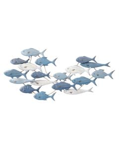 Dekorues muri, Treasures of the Sea, metalike, e bardhë/blu, 112.4x3.8xH52.1 cm