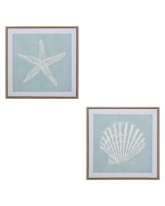Pikturë e printuar, Sea, mdf/poliestër, e bardhë/blu, 40x2xH40 cm
