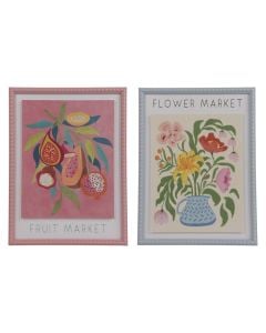 Decorative canva, mdf frame, multicolor, 30x1.6xH40 cm
