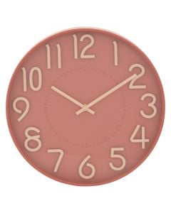 Wall clock, Homy, plastic, rouge, Dia.30x4 cm