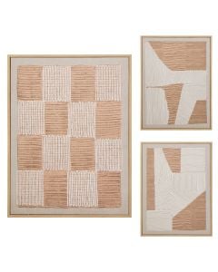 Printed canvas, aka, MDF, marron, 30x2.3xH40 cm