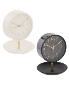 Alarm clock, Dore, polystyrene, noir, Dia.14xH17.3 cm
