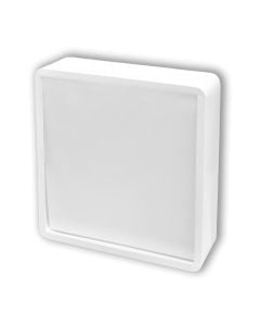 Ceiling lamp E27 2X60W, white color with plastic square shade, 34x34cm bulb excl.