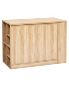 Kitchen island with 2 doors, Abana, melamine, natural, 120x60xH90 cm
