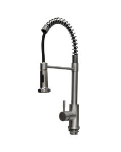 Rubinet lavapjate, Pull-Out, bronzi, me tërheqje, argjend mat, tuba fleksibël 1/2ª