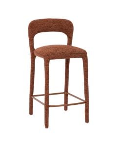 Bair chair, textile upholstery, metal frame, brown, 45x48.5xH92.5 cm
