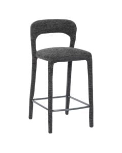 Bair chair, textile upholstery, metal frame, grey, 45x48.5xH92.5 cm