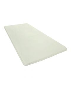 Mbishtresë dysheku, teke, sfungjer, tekstil, e bardhë, 90x190xH2.5 cm