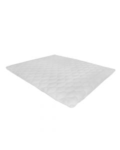 Mbishtresë dysheku, dopjo, sfungjer, tekstil, e bardhë, 160x190xH2.5 cm