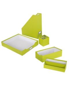 Desk set office boxes 5 pieces green.