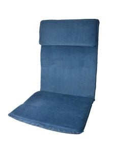 Dyshek për karrige relaksi, tek, pambuk, mbushje sfungjeri, blu, 67x40x100 cm