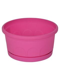 Round flower pot, LEADER, plastic, pink, Ø30 xH13 cm