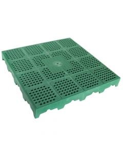 Plastic draining floor tile 40x40xH4.8cm green color