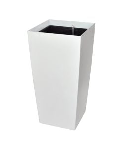 Square flower pot, plastic, white, 40x40xH77 cm