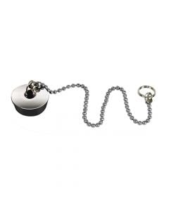 Basin rubber stopper31mm, with chain 25 cm & chrome plated cover