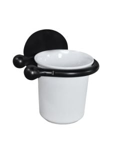 Handmade wrought iron and ceramic toothbrush holder