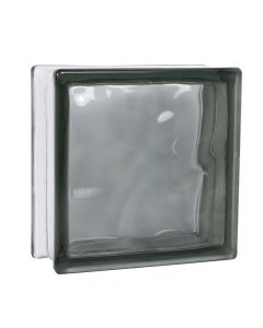 "Cloudy Grey"   glass block19x19x8cm.