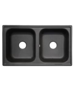 Lavapjatë, 2 gropa, PLADOS, granit, zezë, 86x50xH20 cm