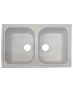 Sink, 2 bowls, PLADOS, granite, white, 86x50xH20 cm