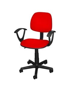 Karrige zyre me rrota, me krahë, strukturë plastike, tapiceri tekstili, blu, 55x49xH77.5-89 cm