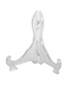 Decorative plate holder, LUX, plastic, clear, 12x8.5xH11.5 cm