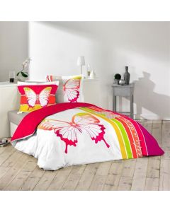 Double bed linen dhe pillow case, CHARMING, cotton, colorful, bed linen: 240x220 cm (x1), pillow case: 63x63 cm (x2)