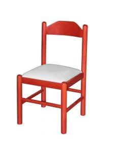 Wooden kids chair 33.5x33.5xH60cm red color & cream seating