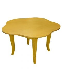 Wooden kids table Dia. 100xH51cm, yellow & green