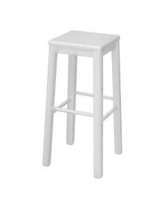 Bar stool, NORA, wooden structure, white, 37x37xH75 cm