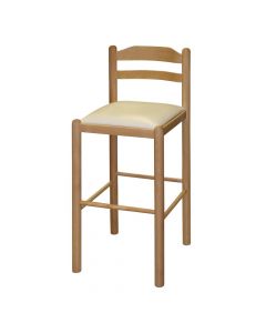 Bar stool, NISA, wooden structure, PU upholstery, natyrale/pana, 42x42xH71-100 cm