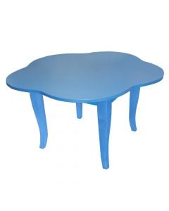 Tavolinë fëmijësh, druri, Dia.100xH51 cm, (blu), këmbë portokalli