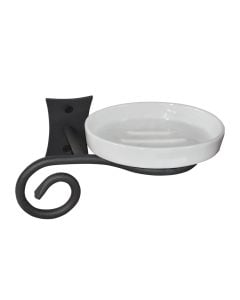 REBECCA iron soap dish - steel/ceramics 17x9x9cm